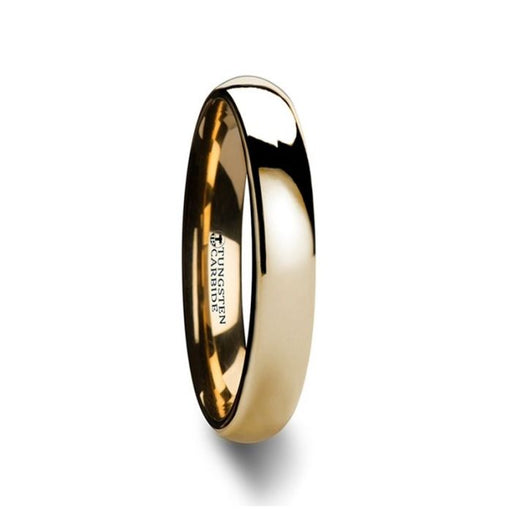 ORO Traditional Domed Gold-Plated Tungsten Carbide Wedding Ring - 4mm - 10mm