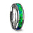 PHOTON Tungsten Beveled Wedding Band with Emerald Green & Sapphire Blue Color Opal Inlay - 6mm & 8mm