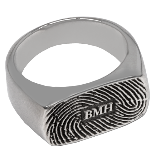 Memory Forge Rectangle Fingerprint Ring
