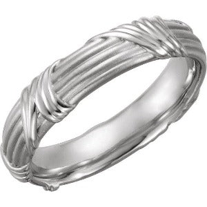 Sculptural-Inspired Band 51362 - 6 mm