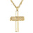 Nameplate Monogram Cross Necklace 86142