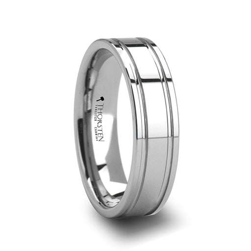 ANCHORAGE Tungsten Carbide Ring with Dual Offset Grooves- 6mm & 8mm