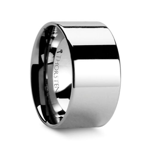 CHARLESTON Flat Polished Finish Tungsten Carbide Band - 12 mm