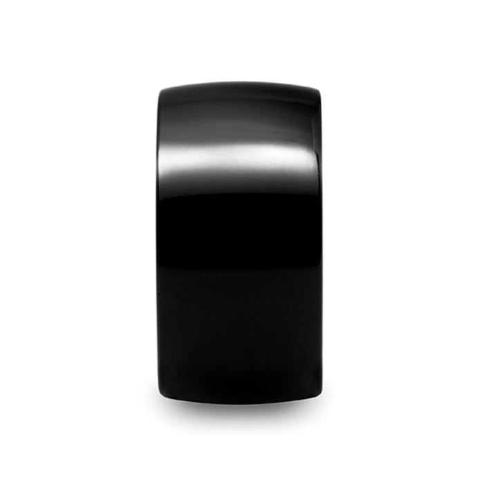 TWILIGHT Domed Black Tungsten Ring - 12 mm