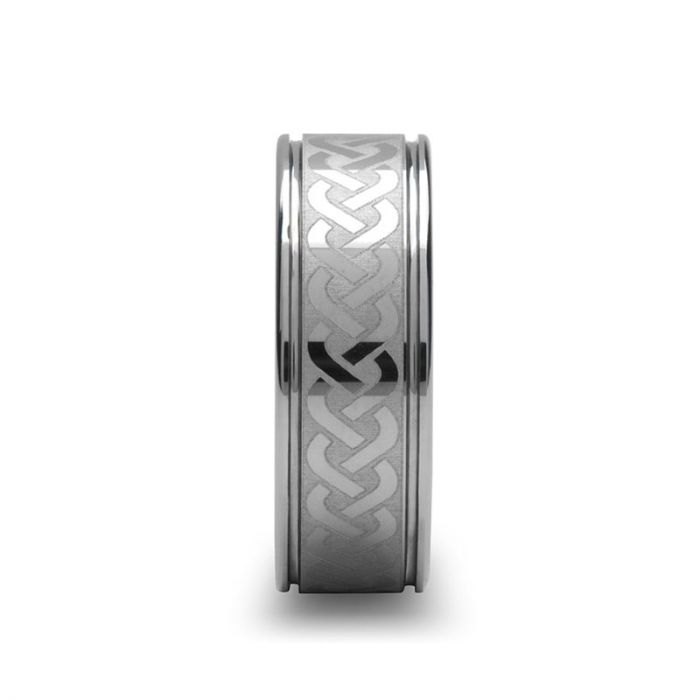 PALLAS Laser Engraved Tungsten Ring with Celtic Knot - 8mm - 10mm