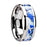 GENERAL Tungsten Wedding Ring with Blue and White Camouflage Inlay - 8mm
