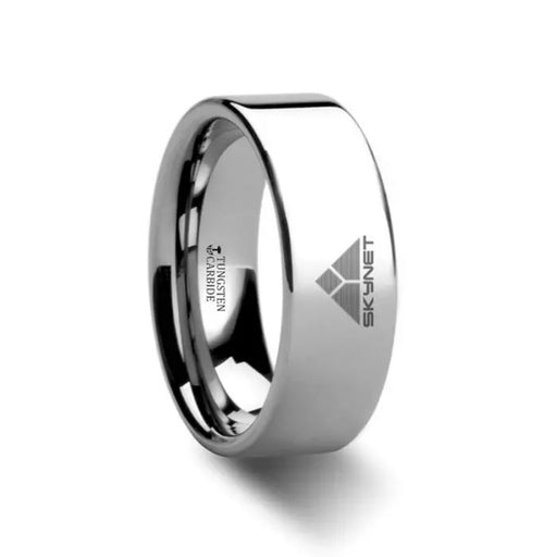 Skynet Terminator Symbol Hero Polished Tungsten Engraved Ring Jewelry - 4mm - 12mm