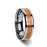 VERMILLION Red Oak Wood Inlaid Tungsten Carbide Ring with Bevels - 6mm - 10mm