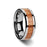 VERMILLION Red Oak Wood Inlaid Tungsten Carbide Ring with Bevels - 6mm - 10mm