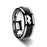 HICKOK Polished Diamond Faceted Black Ceramic Spinner Ring with Beveled Edges - 8mm