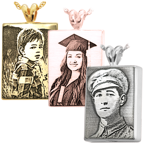 Rectangle 3D Photo Memorial Pendant