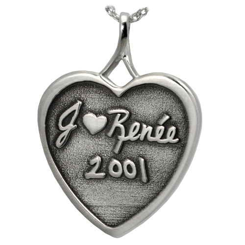 3D Handwriting Heart Memento Pendant