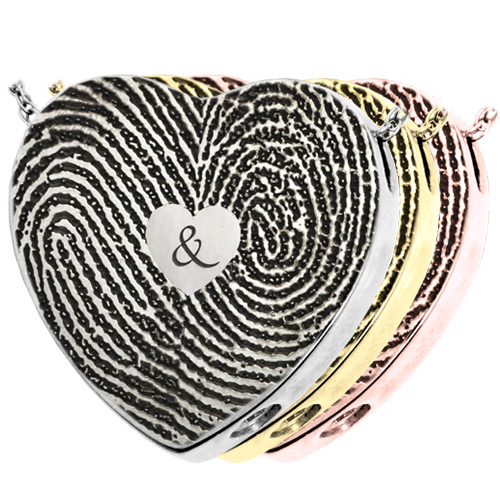 Double Print with Ampersand Fingerprint Pendant