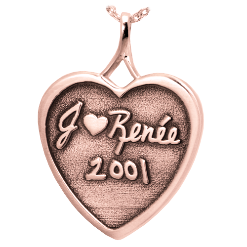 3D Handwriting Heart Memento Pendant