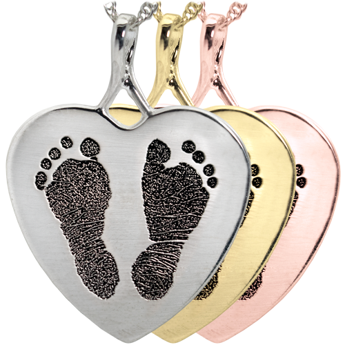 B&B Heart 2 Footprints Pendant