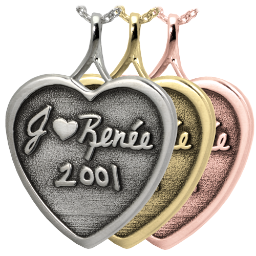 3D Handwriting Heart Memento Pendant