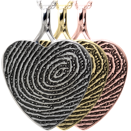 B&B Heart Fingerprint Pendant