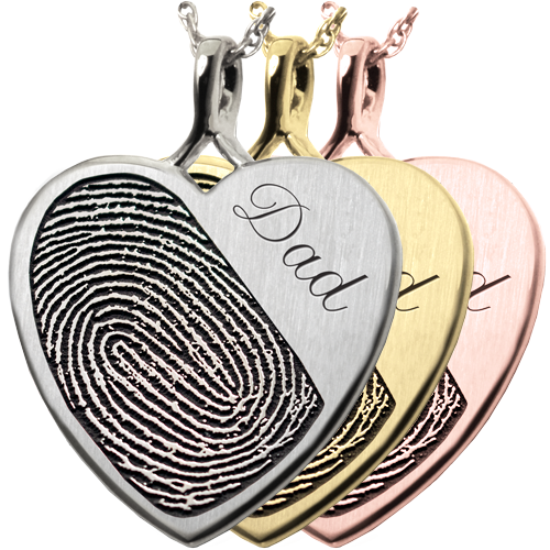 B&B Heart Halfprint + Name Jewelry Pendant
