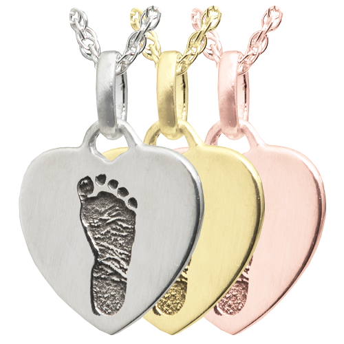 Petite Heart Footprint Pendant