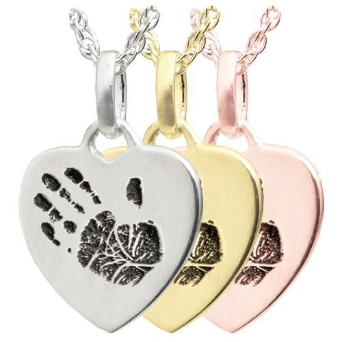 Petite Heart Handprint Pendant