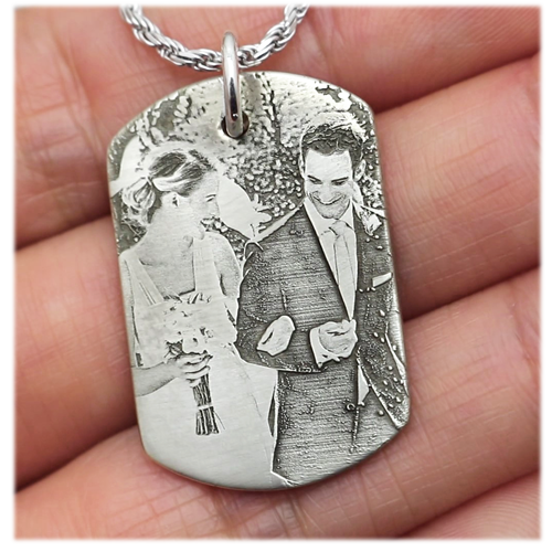Dog Tag with 3D Photo Pendant