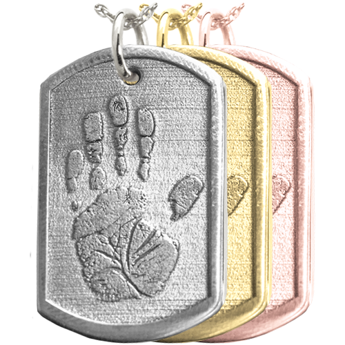 3D Handprint Dog Tag Remembrance Pendant