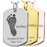 Baby Footprint on Dog Tag Flat Charm