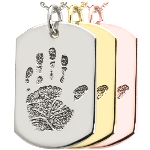 B&B Dog Tag Handprint Pendant