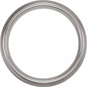 Tungsten & Sterling Silver Grooved Band TAR400 - 10 mm