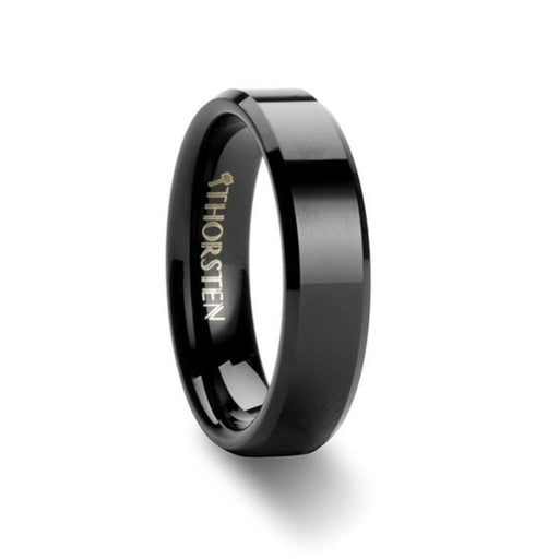 VIENNA Beveled Black Tungsten Band - 4 mm - 6 mm