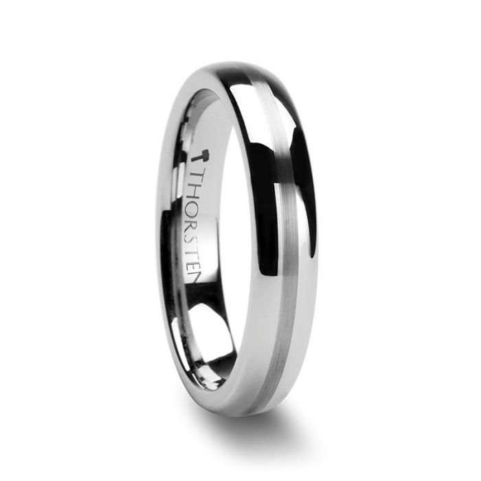 HERA Domed with Satin Stripe Tungsten Carbide Ring - 4mm - 6mm