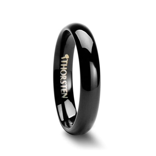 RAVEN Domed Black Tungsten Wedding Band - 4mm - 12mm