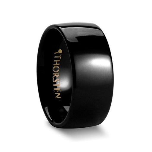 CORVUS Domed Black Tungsten Wedding Band - 10 mm