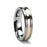 ZEUS Flat Brushed Finish Tungsten Carbide Ring with Rose Gold Plated Groove - 4mm - 10mm