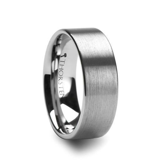 MERCURY Flat Brushed Finish Tungsten Wedding Ring - 4mm - 12mm