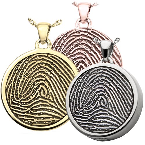 B&B Round Fingerprint Pendant