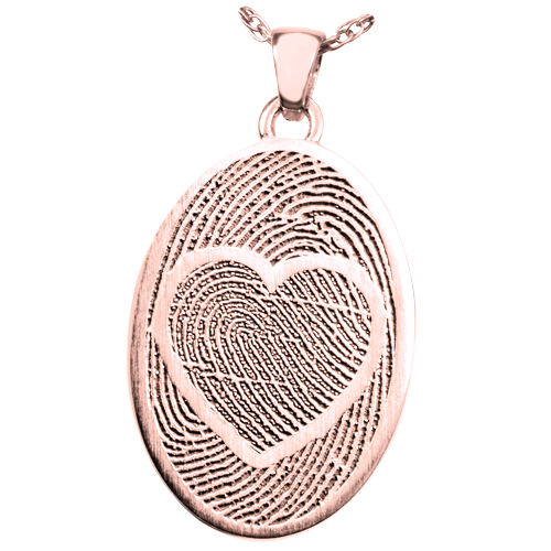 Oval Jewelry with 2 Married Fingerprints Pendant