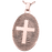 Oval Fingerprint with Cross Pendant