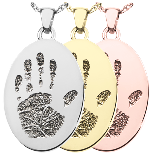 B&B Oval Handprint Pendant