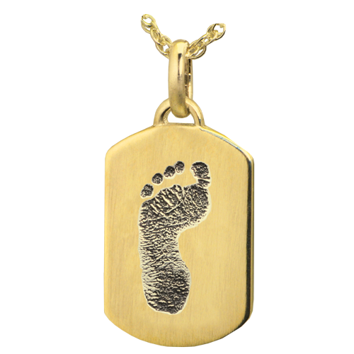 Petite Dog Tag with Footprint Pendant