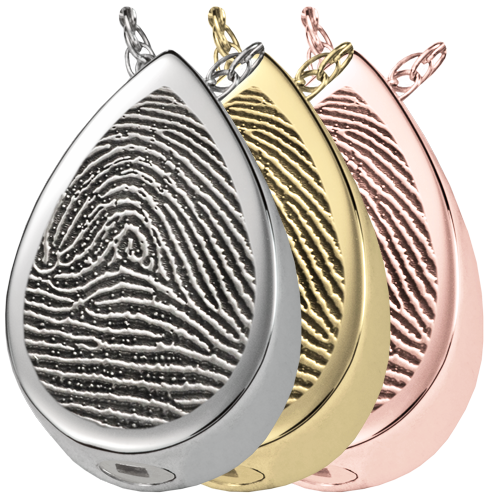 B&B Teardrop Fingerprint Pendant