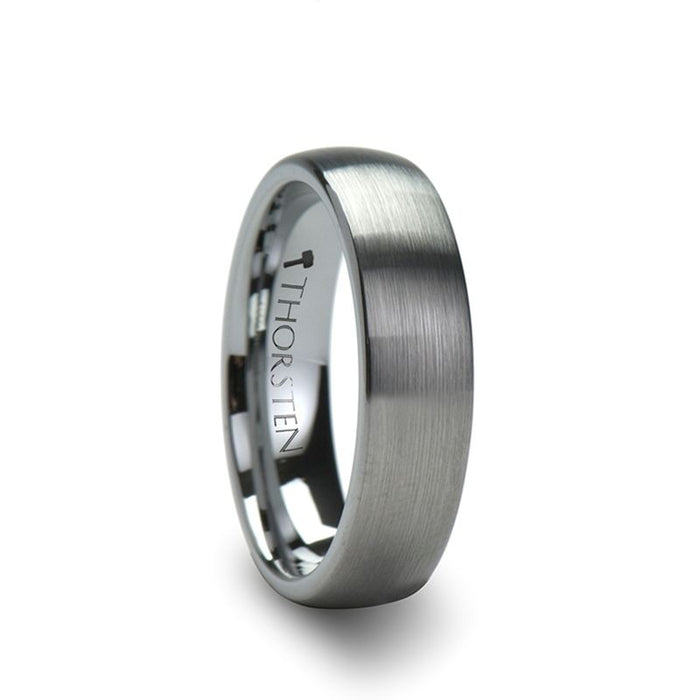 PETRA Domed Brushed Finish Tungsten Ring - 4 mm - 6 mm