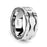 KANYE Tungsten Carbide Wedding Band with Moon Grooves and Brushed Finish - 10mm