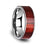 SHERWOOD Flat Tungsten Carbide Band with Exotic Brazilian Rose Wood Inlay and Polished Edges - 8 mm