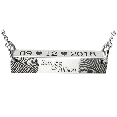 Personalized Bar Pendant Horizontal - Wedding/Anniversary Necklace or Bracelet