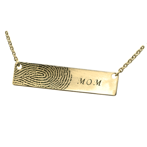 Personalized Bar Pendant Horizontal - Fingerprint Necklace or Bracelet