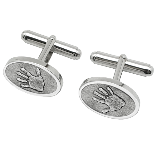 Personalized Cuff Links with Handprint