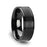 TURNER Flat Brushed Finish Center Black Tungsten Carbide Wedding Band with Dual Offset Grooves and Polished Edges - 6mm & 8mm