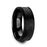 REVENANT Hammered Finish Center Black Ceramic Wedding Band with Dual Offset Grooves and Polished Edges - 6mm - 8mm