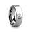 Handprint Initials Engraved Flat Pipe Cut Tungsten Ring Polished- 6mm - 12mm